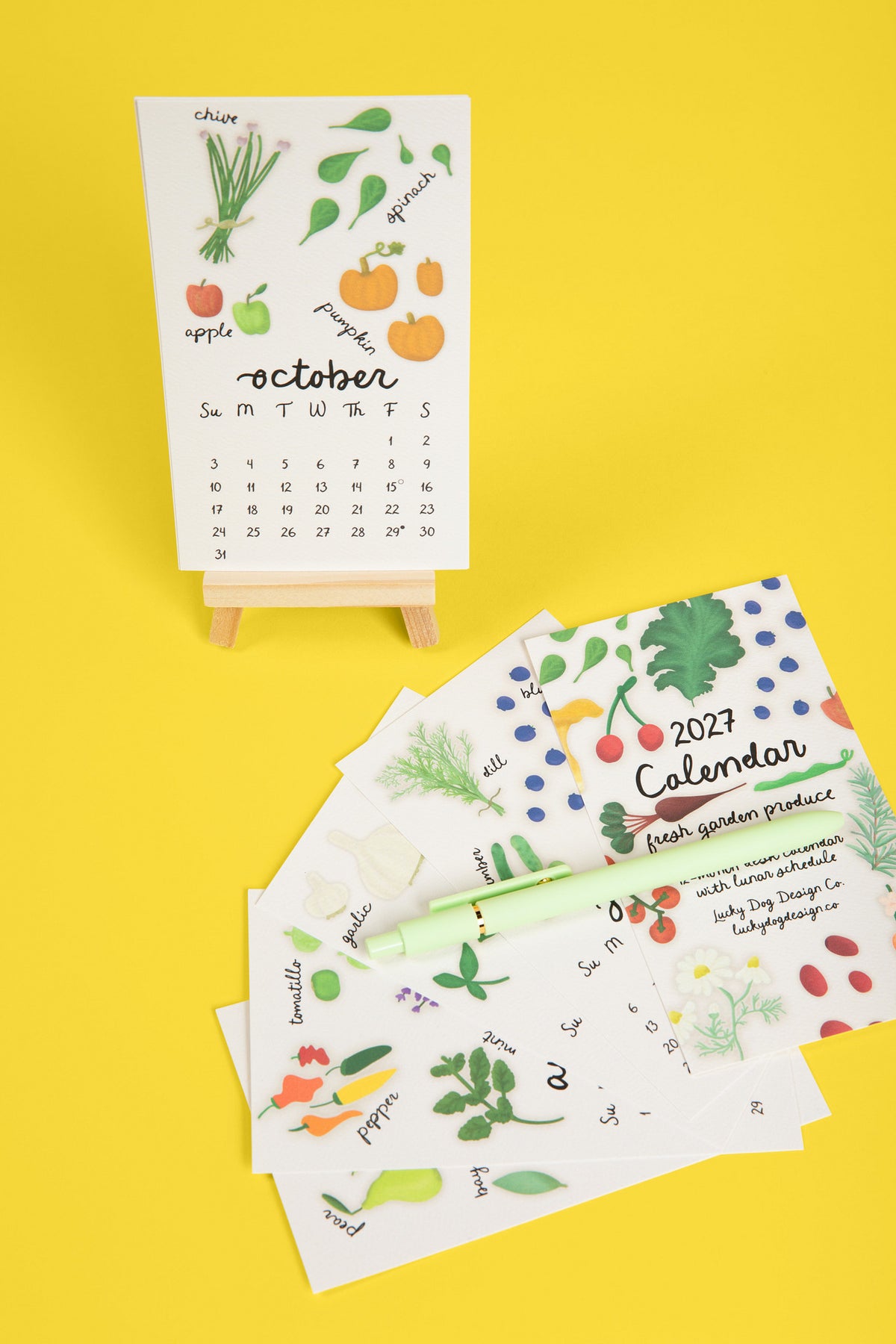 Fresh Garden Produce 2027 Desk Calendar