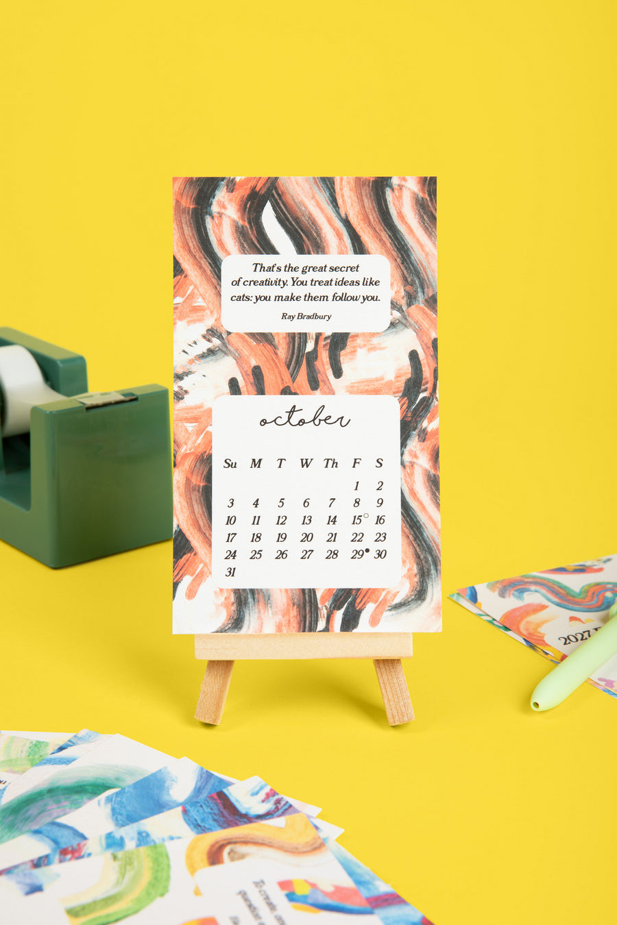 Paint Strokes & Sparks 2027 Desk Calendar