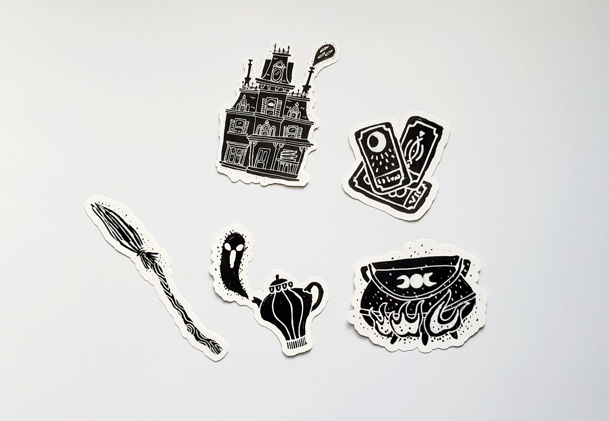 witchy Halloween vinyl sticker pack