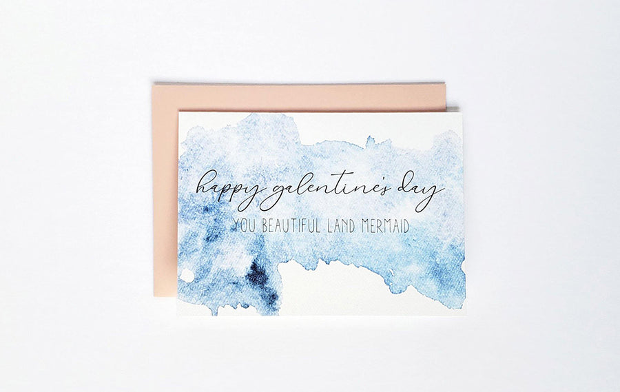 Photo of the Beautiful Land Mermaid Galentine's Day Card by Lucky Dog Design Co.