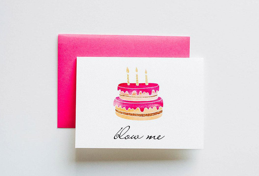 Photo of the Blow Me Candle Birthday Card by Lucky Dog Design Co.