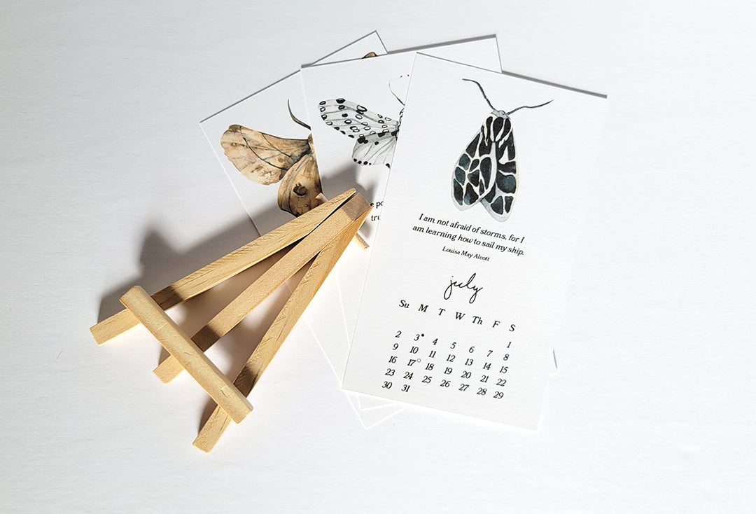 Moths & Dreamy Book Quotes 2024 Desk Calendar