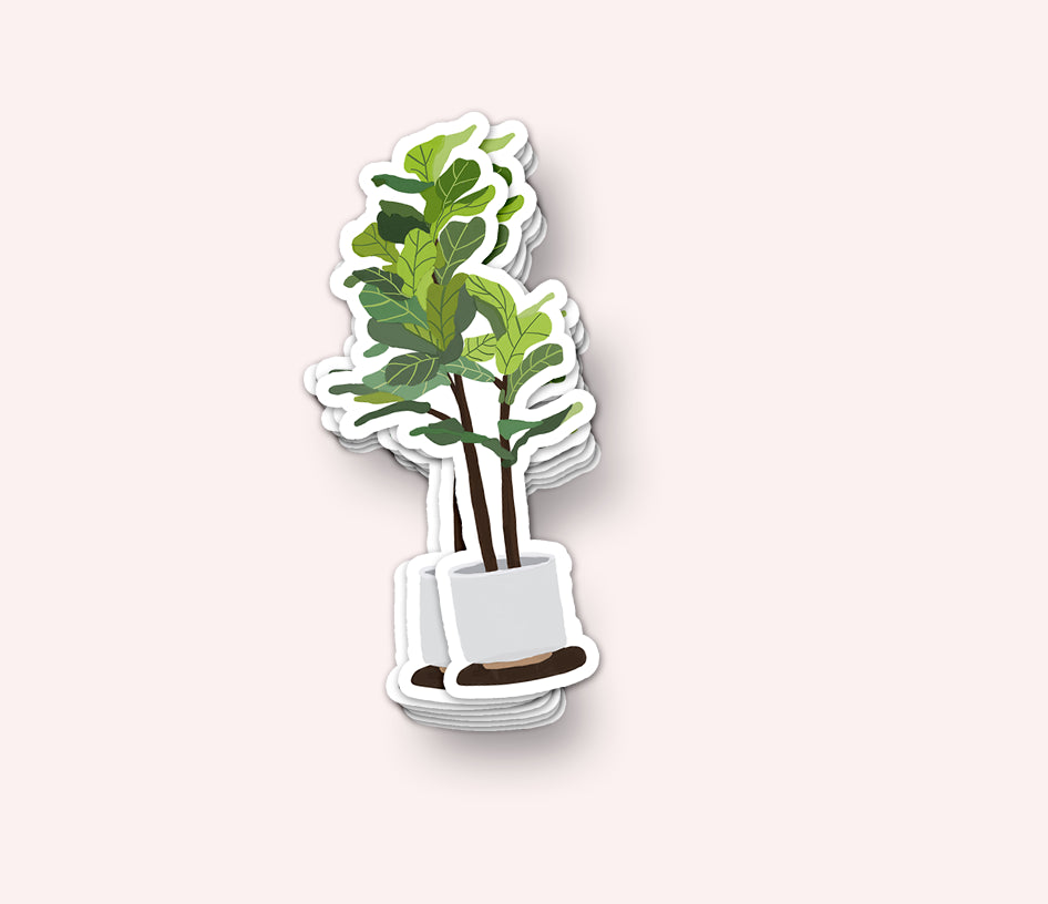 fiddle leaf fig dog Fiddle Leaf Fig Sticker – Lucky Dog Design Co. · Lucky Dog Design Co