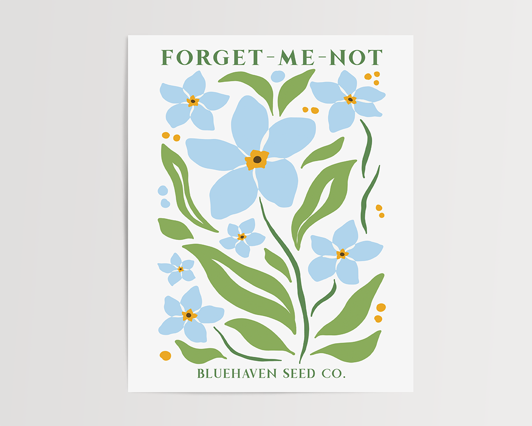 Photo of the Flower Garden Seed Pack Art Print of forget-me-not by Lucky Dog Design Co.