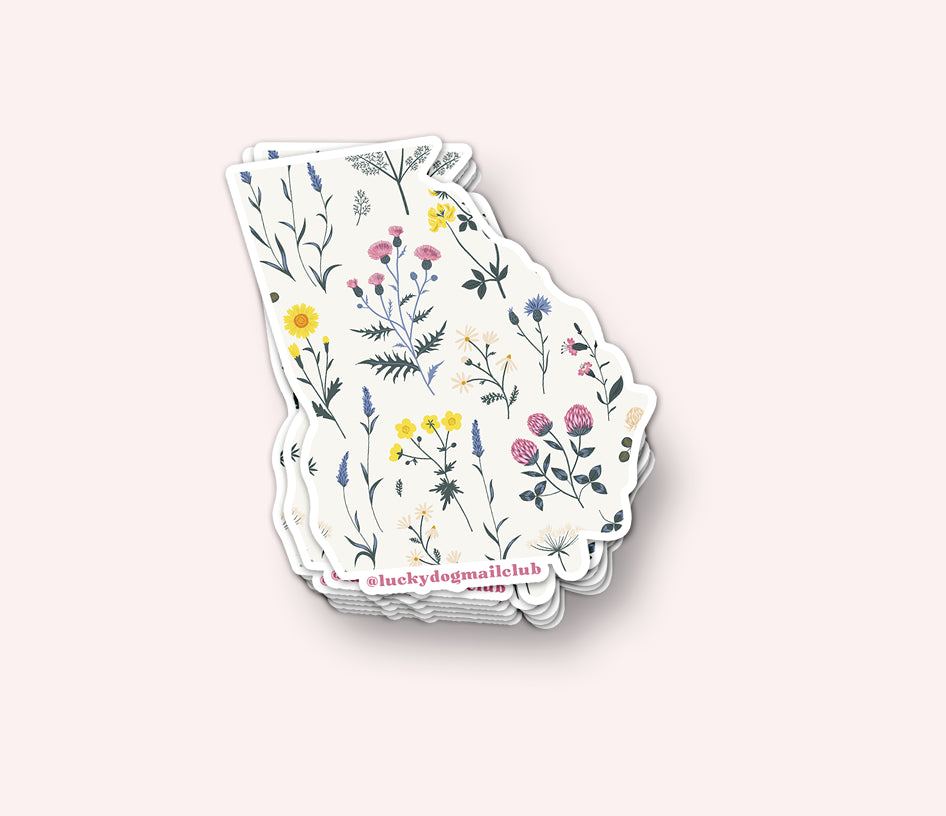 Photo of the Georgia Wildflower Vinyl Sticker by Lucky Dog Design Co.