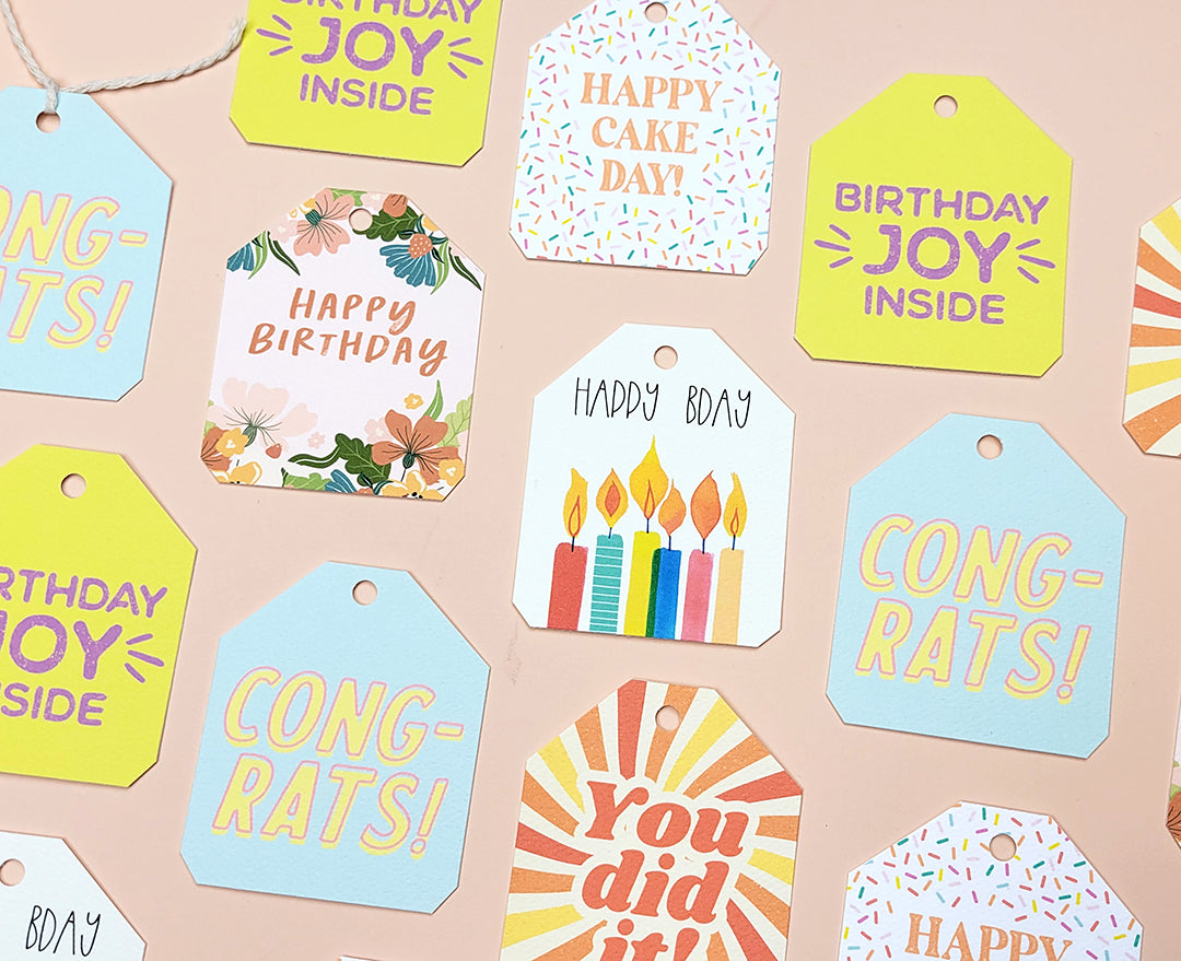 Happy Bday Candles Gift Tags