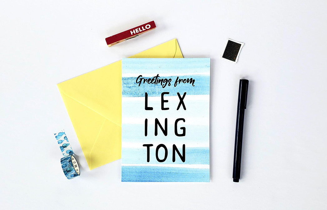 Photo of the Greetings from Lexington Local Love Greeting Card by Lucky Dog Design Co.