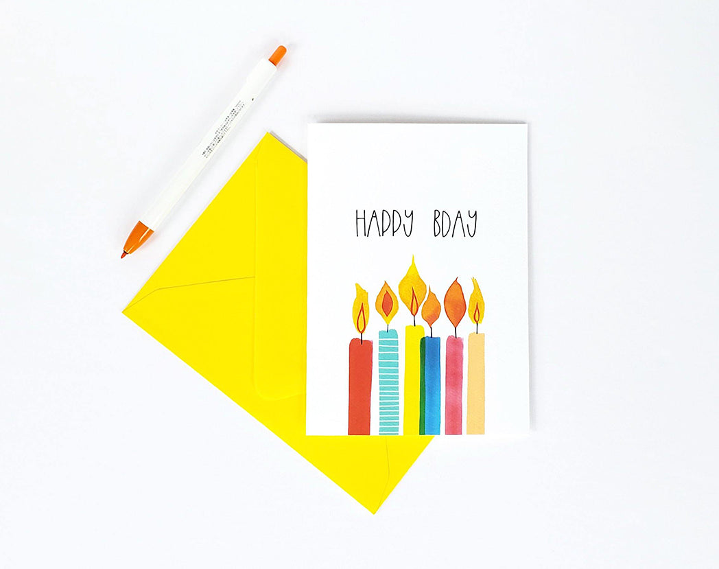 Photo of the Happy Bday Candles Birthday Card by Lucky Dog Design Co.
