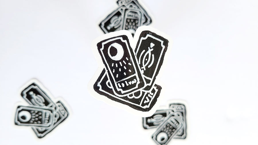 Photo of the Tarot Cards Vinyl Sticker by Lucky Dog Design Co.