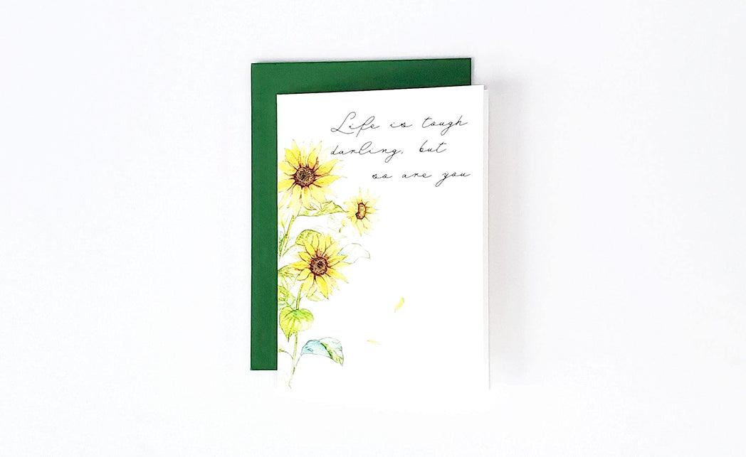 Photo of the Life is Tough Darling, But So Are You Encouragement Card by Lucky Dog Design Co.