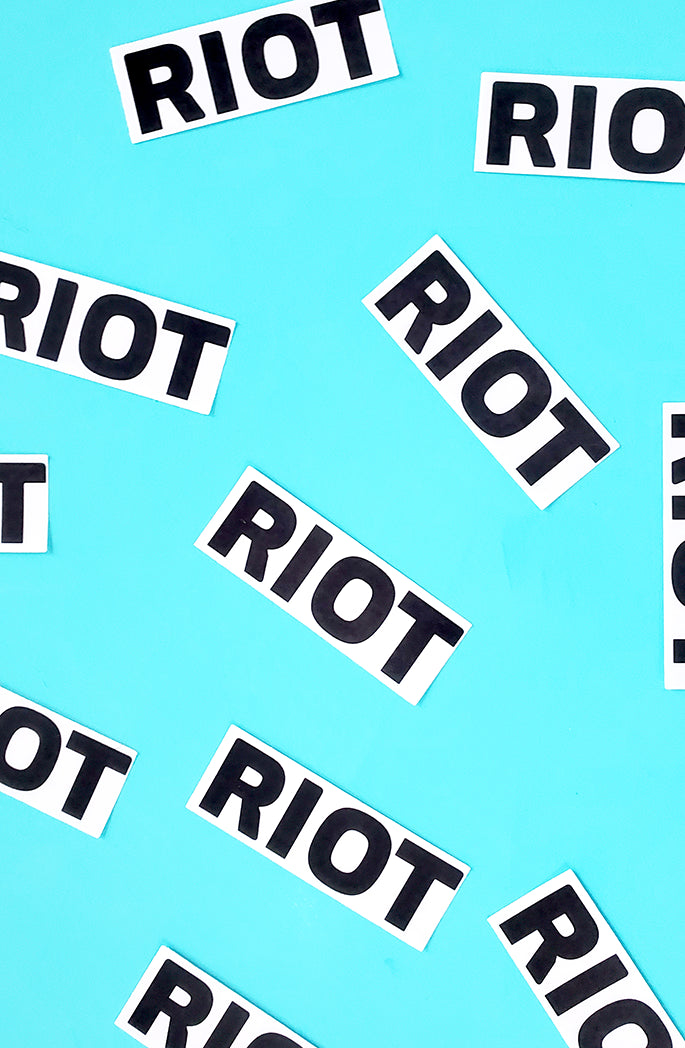 Photo of the RIOT Always Sunny Clear Vinyl Sticker by Lucky Dog Design Co.
