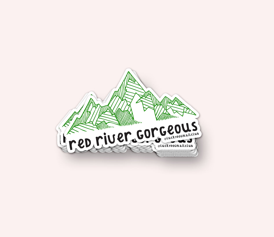 Photo of the Red River Gorgeous Vinyl Sticker by Lucky Dog Design Co.