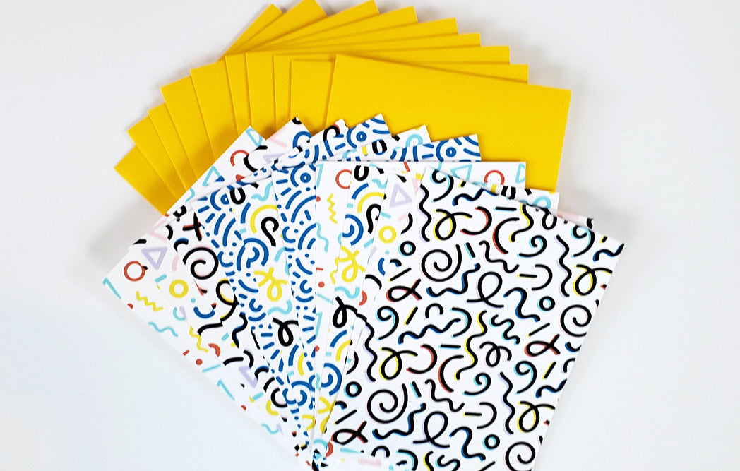 Photo of the Squiggle Party Mini Greeting Card Pack by Lucky Dog Design Co.