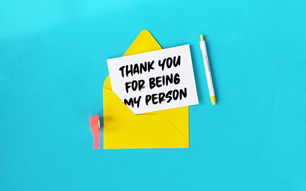 Photo of the Thank You for Being my Person Love Greeting Card by Lucky Dog Design Co.