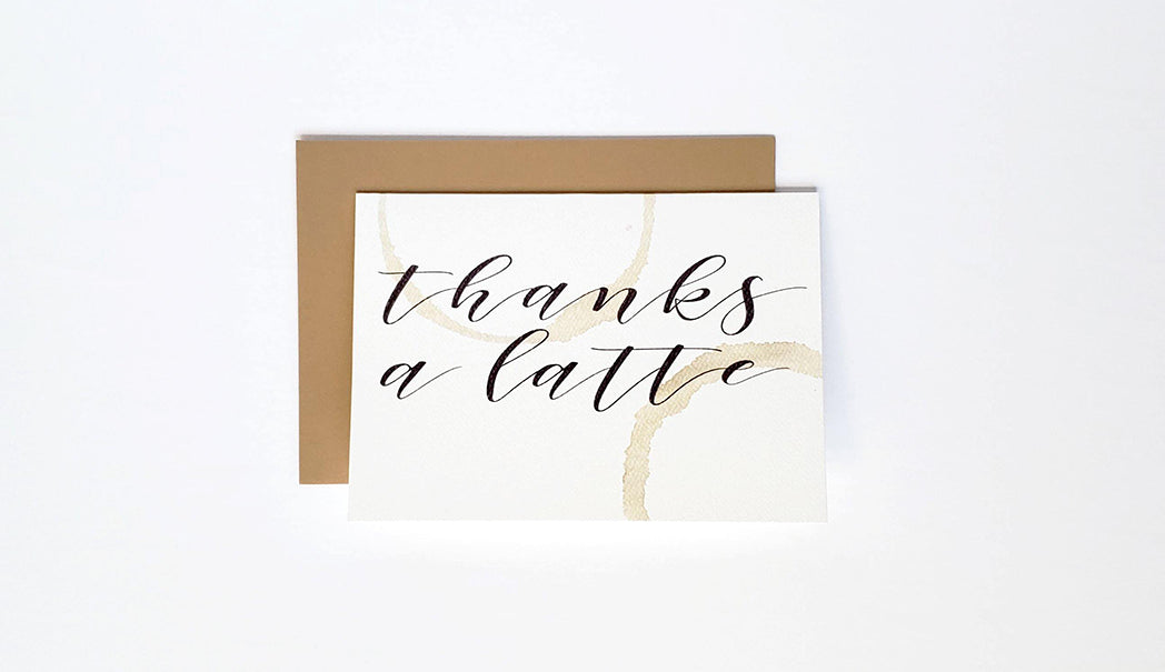 Photo of the Thanks a Latte Thank You Greeting Card by Lucky Dog Design Co.