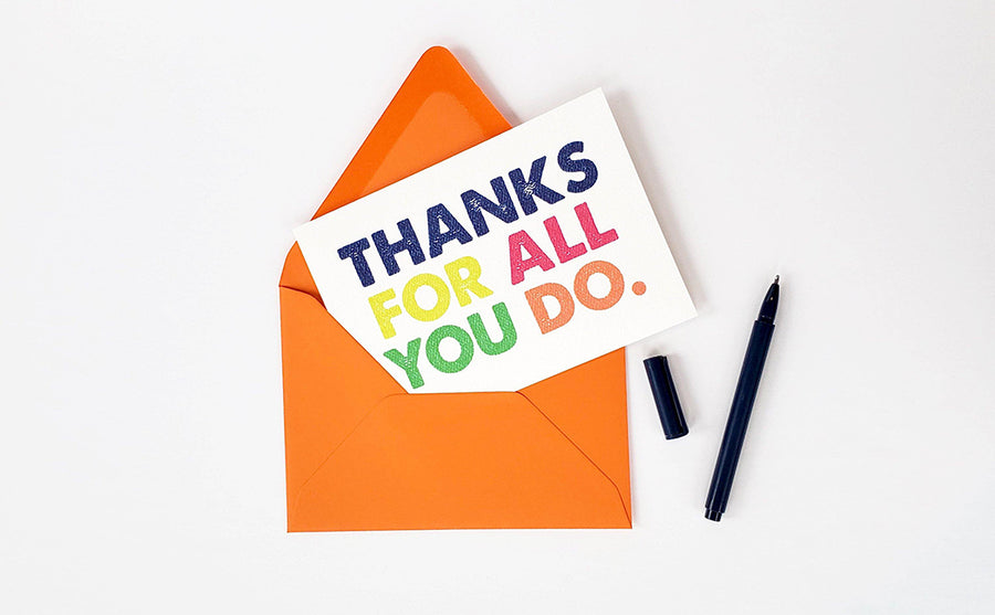 Photo of the Thanks for All You Do Thank You Greeting Card by Lucky Dog Design Co.
