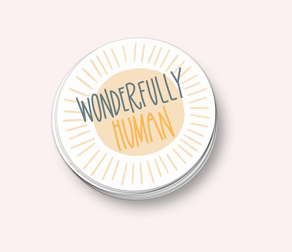 Photo of the Wonderfully Human Vinyl Sticker by Lucky Dog Design Co.