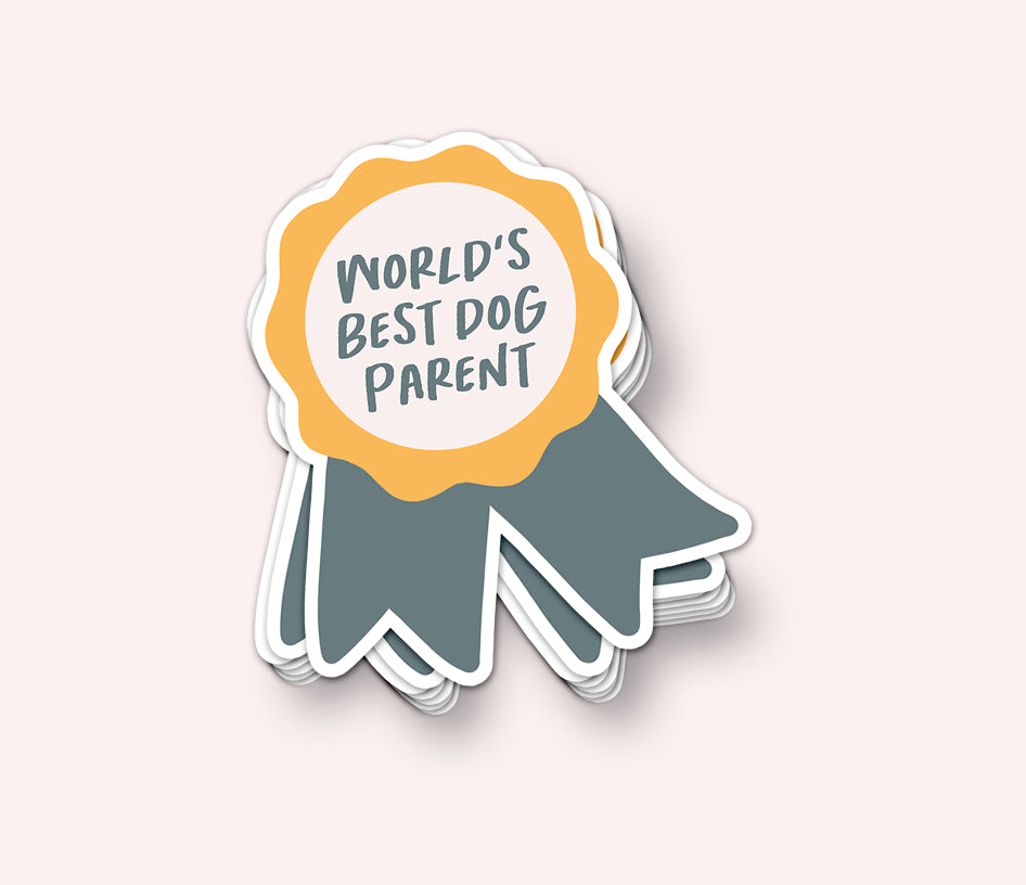 Photo of the World's Best Dog Parent Mother's or Father's Day Sticker by Lucky Dog Design Co.