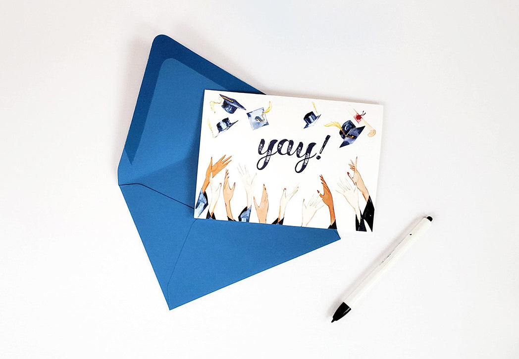 Yay! Graduation Cap Graduation Card · Lucky Dog Design Co.