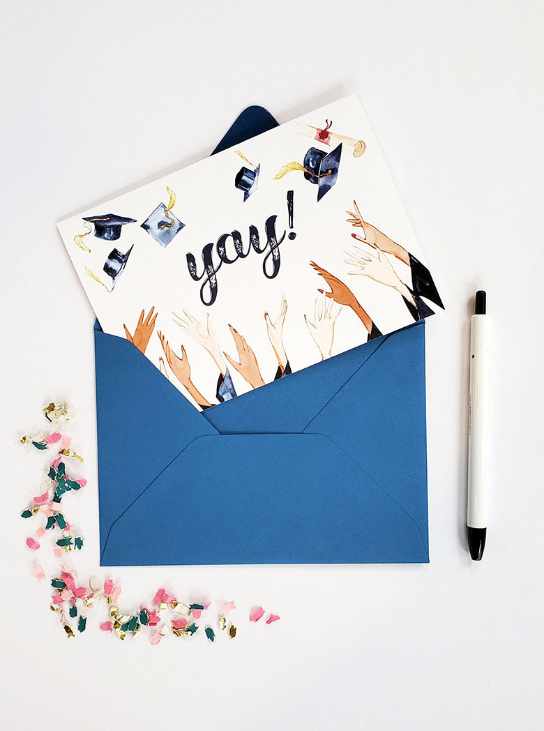 Yay! Graduation Cap Graduation Card · Lucky Dog Design Co.